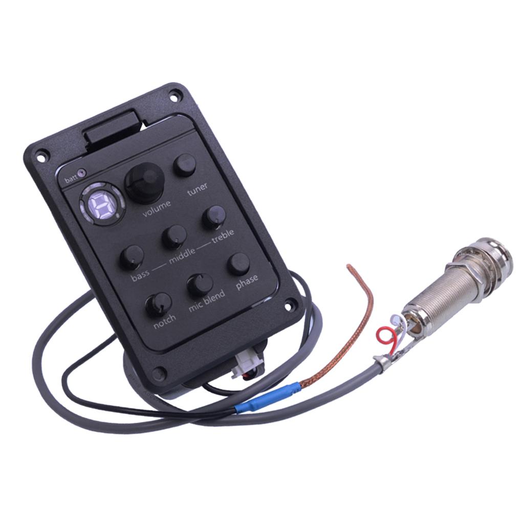 301 Đàn Guitar EQ 4 Dây Ngang Bằng Bán Tuner Piezo Mic Presys Pha Trộn