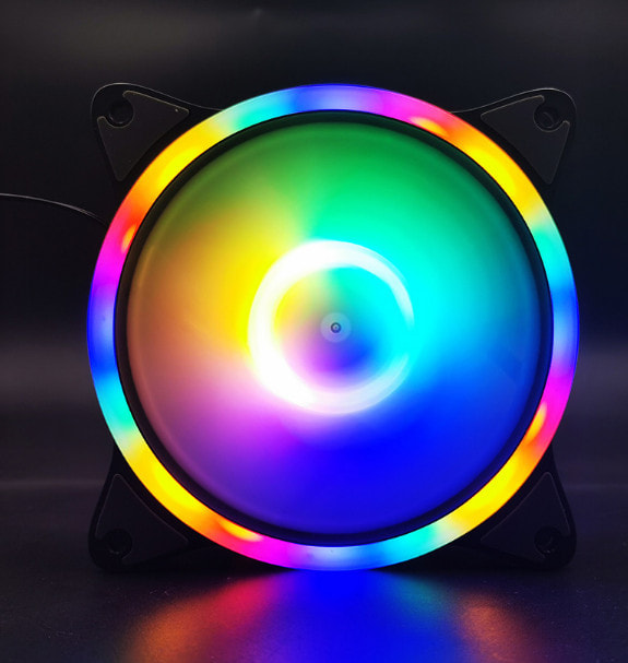 Quạt tản nhiệt, Fan case S3 RGB, Led sáng cả viền và tâm, cắm trực tiếp qua chân molex 4pin không cần Hub