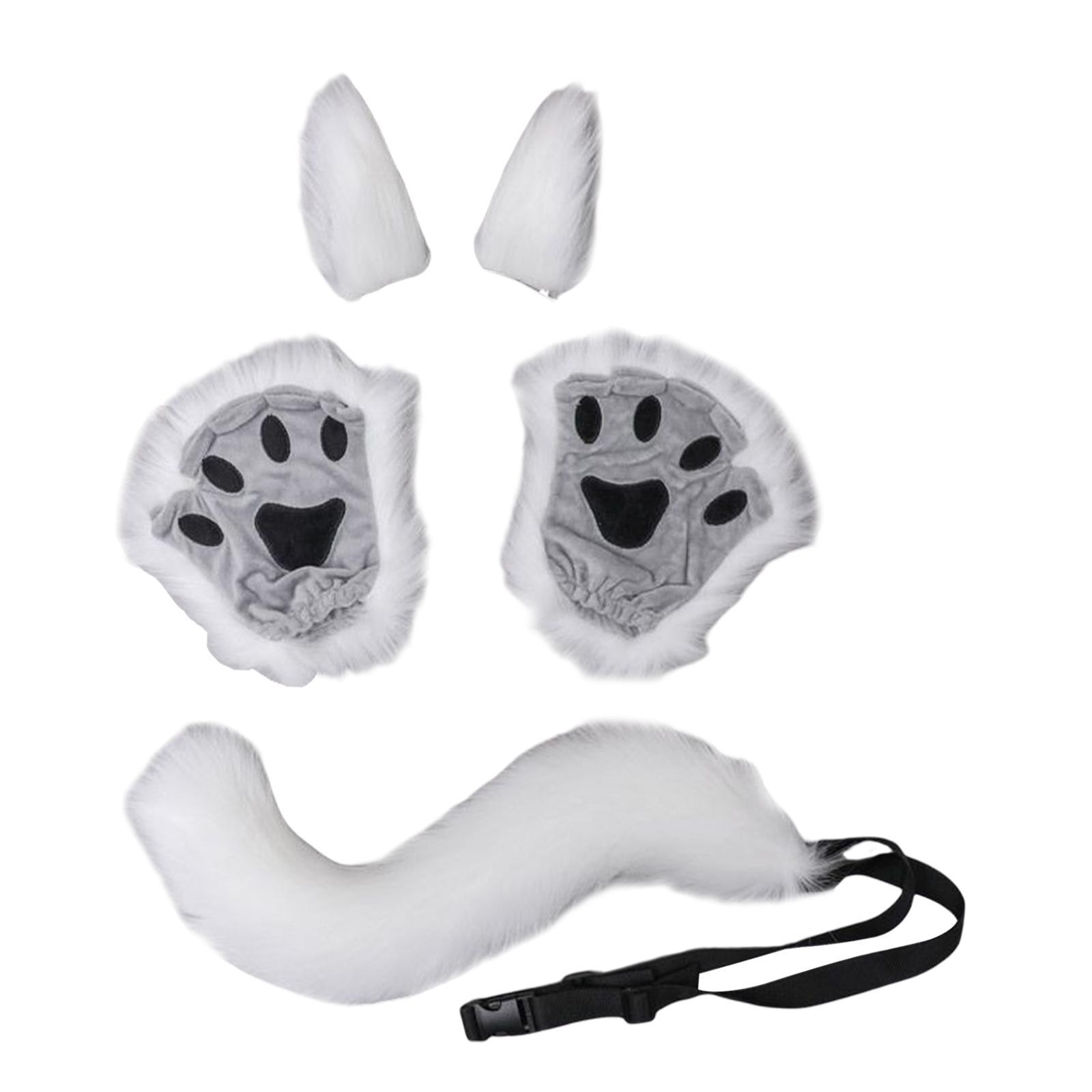 Costume Set Halloween Ears Tail Paw Fancy Costume Cosplay Party