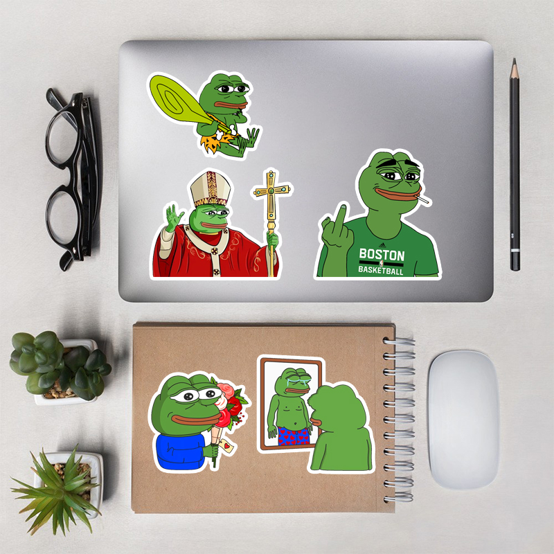 Sicker Chủ Đề Ếch Xanh Pepe | Set 50 Hình Sticker Chống Thấm Nước