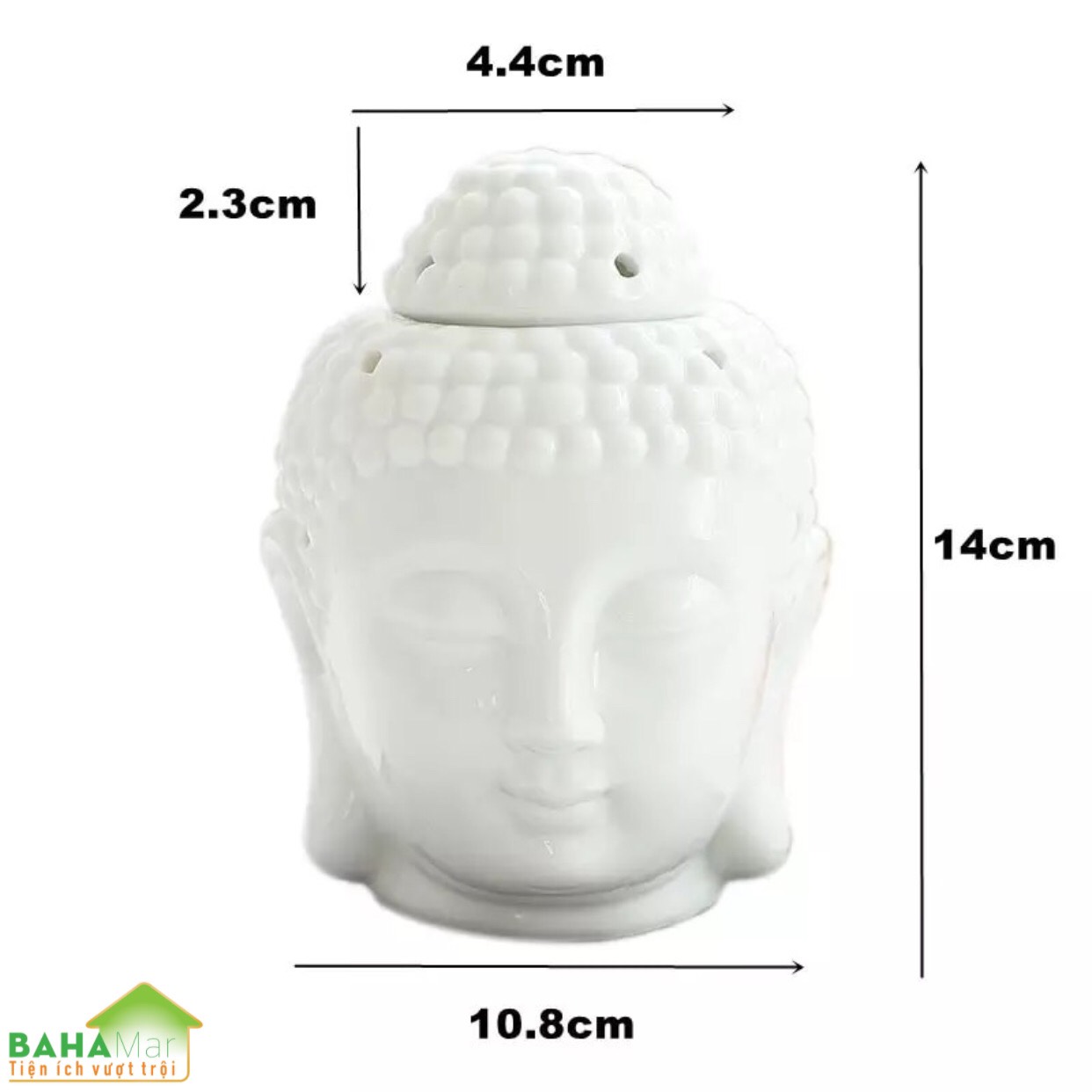 ĐẦU PHẬT ĐỐT NẾN XÔNG TINH DẦU BẰNG GỐM CAO CẤP - TRANG TRÍ NHÀ "BAHAMAR" sử dụng để trang trí nhà cửa và hương liệu. cho phép ánh sáng của nến tỏa sáng trong
