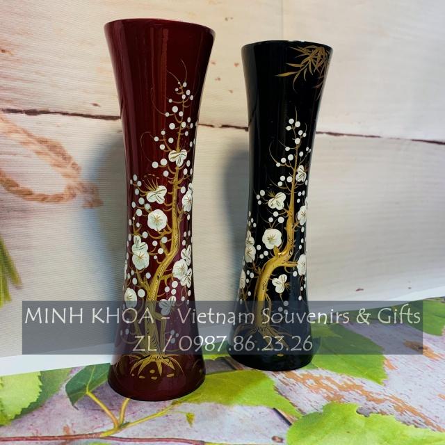 Bình Hoa Lọ Hoa Sơn Mài Thắt Eo 20 Cm - Vietnamese Lacquer Vase