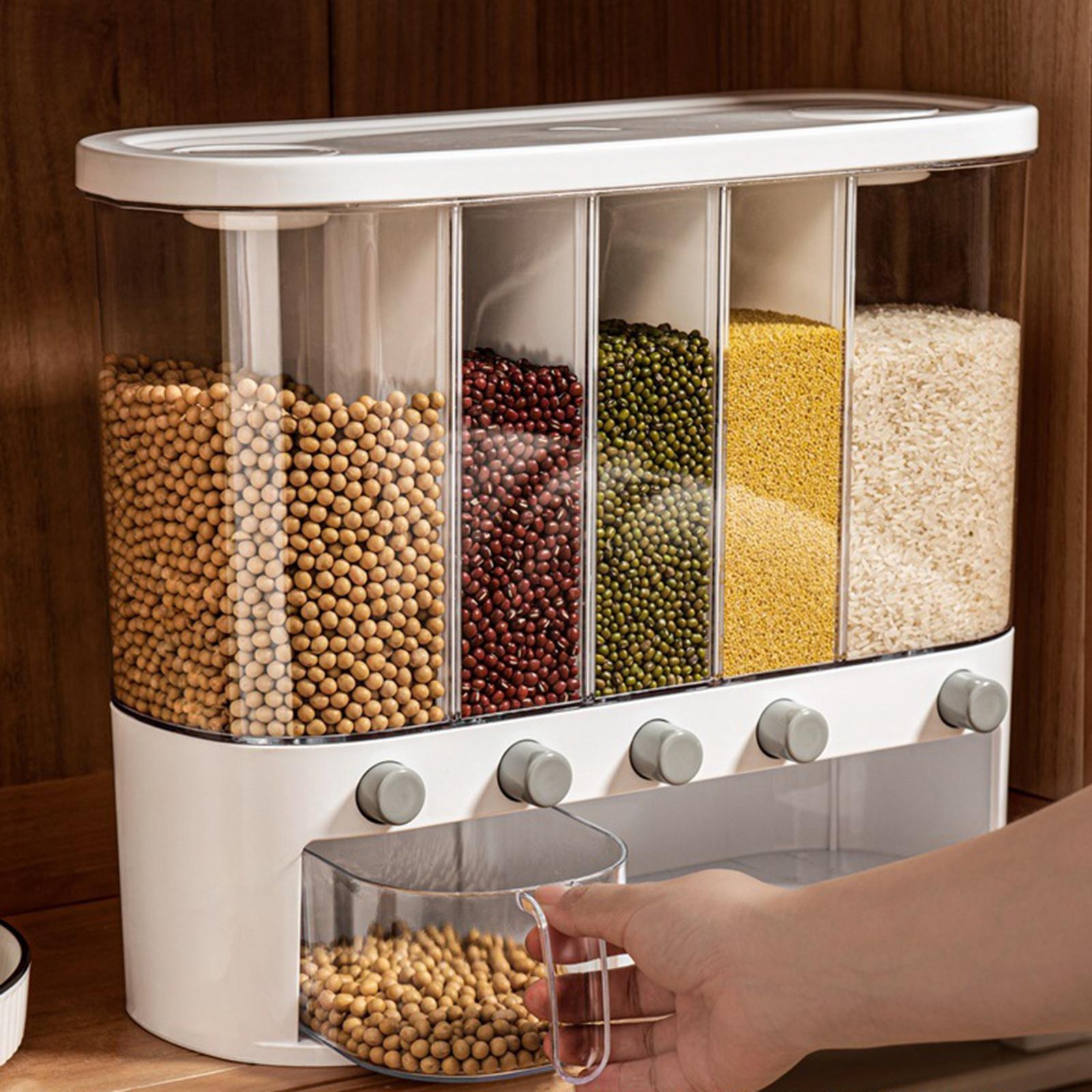 Grain Dispenser Cereal Dispenser Bucket Transparent Dry Food Dispenser for Home Soybean