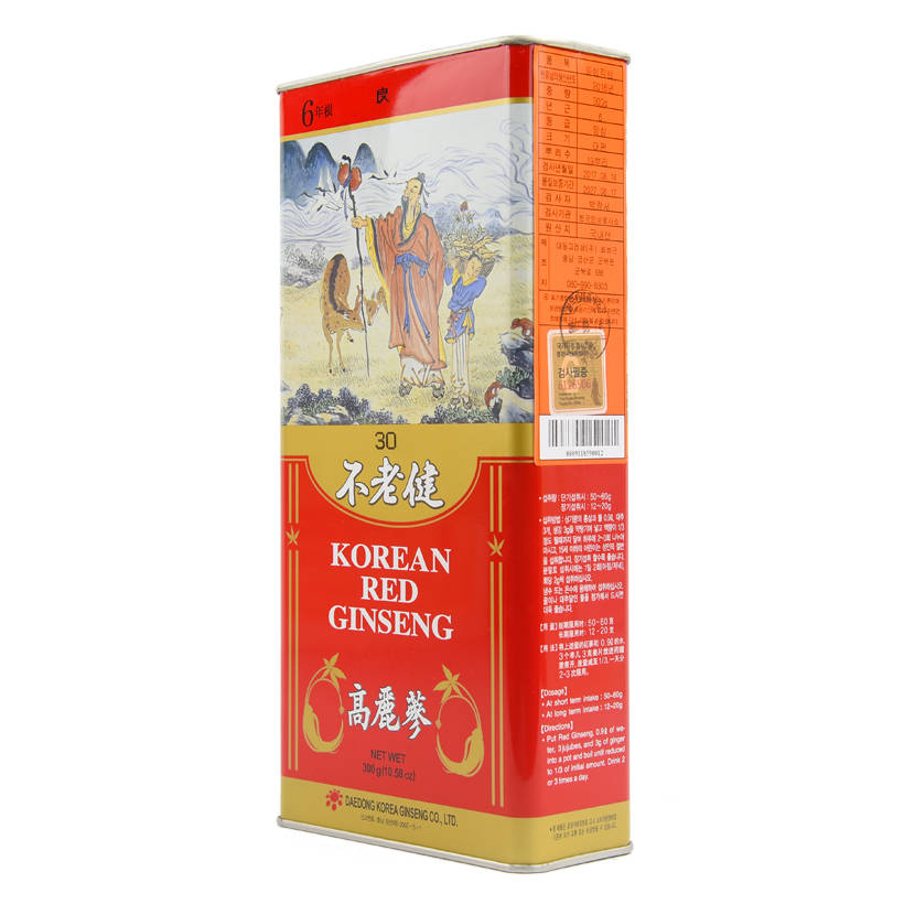 Hộp Hồng sâm khô nguyên củ Daedong Korea loại GOOD Size 30 - 300 Grams