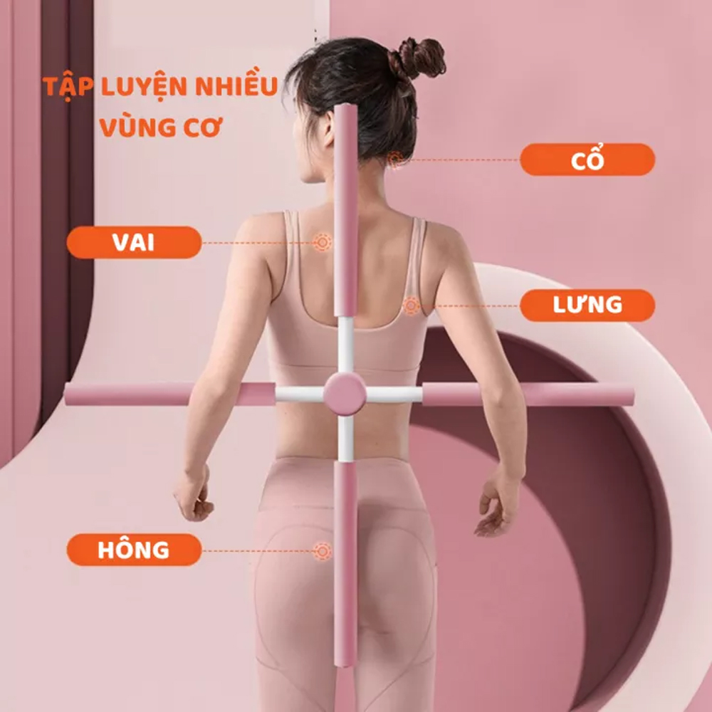 Gậy Chỉnh Thẳng Lưng Vai, Chống Gù - YOGA QG, Chất Liệu Thép Không Gỉ, Có Đệm Mút Mềm Mại - Hàng chính hãng