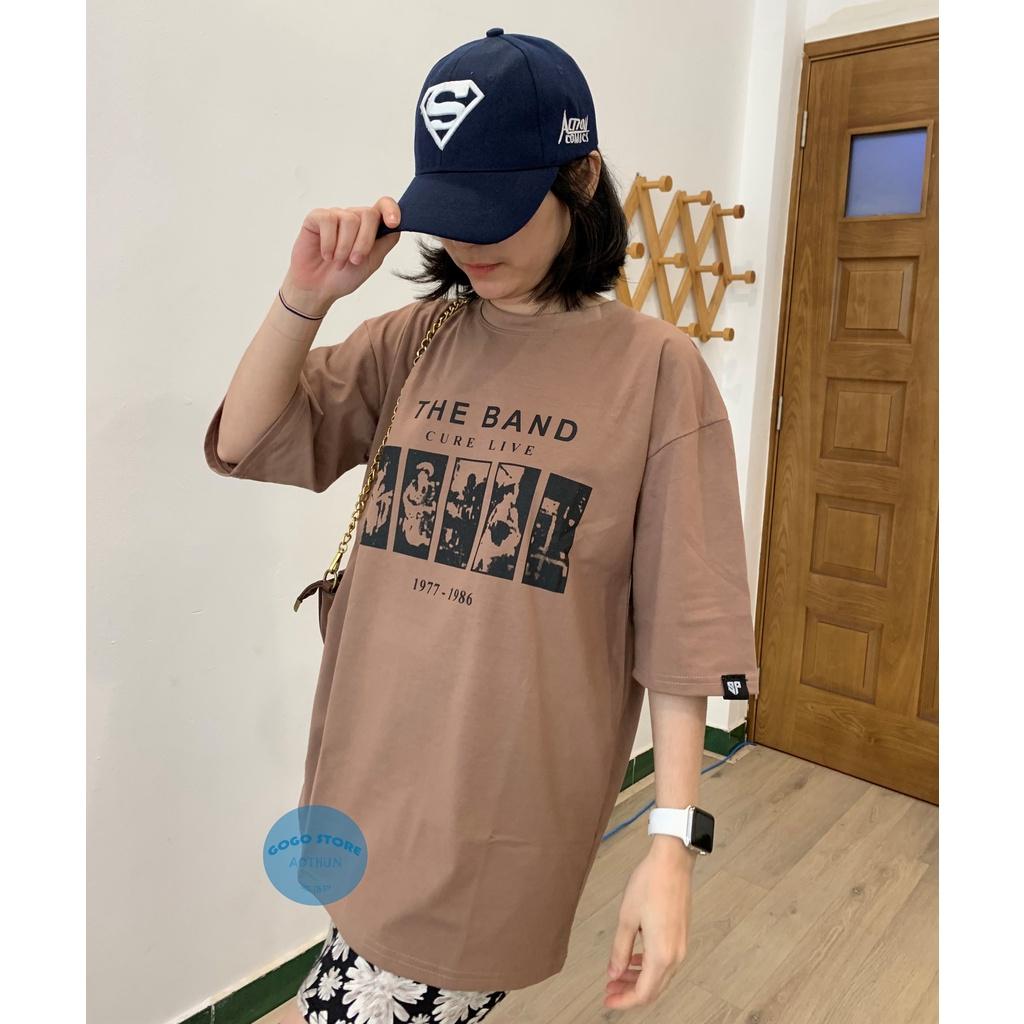 Áo thun unisex Thun nâu in chữ-freesize -cotton co giãn 4 chiều MS 20