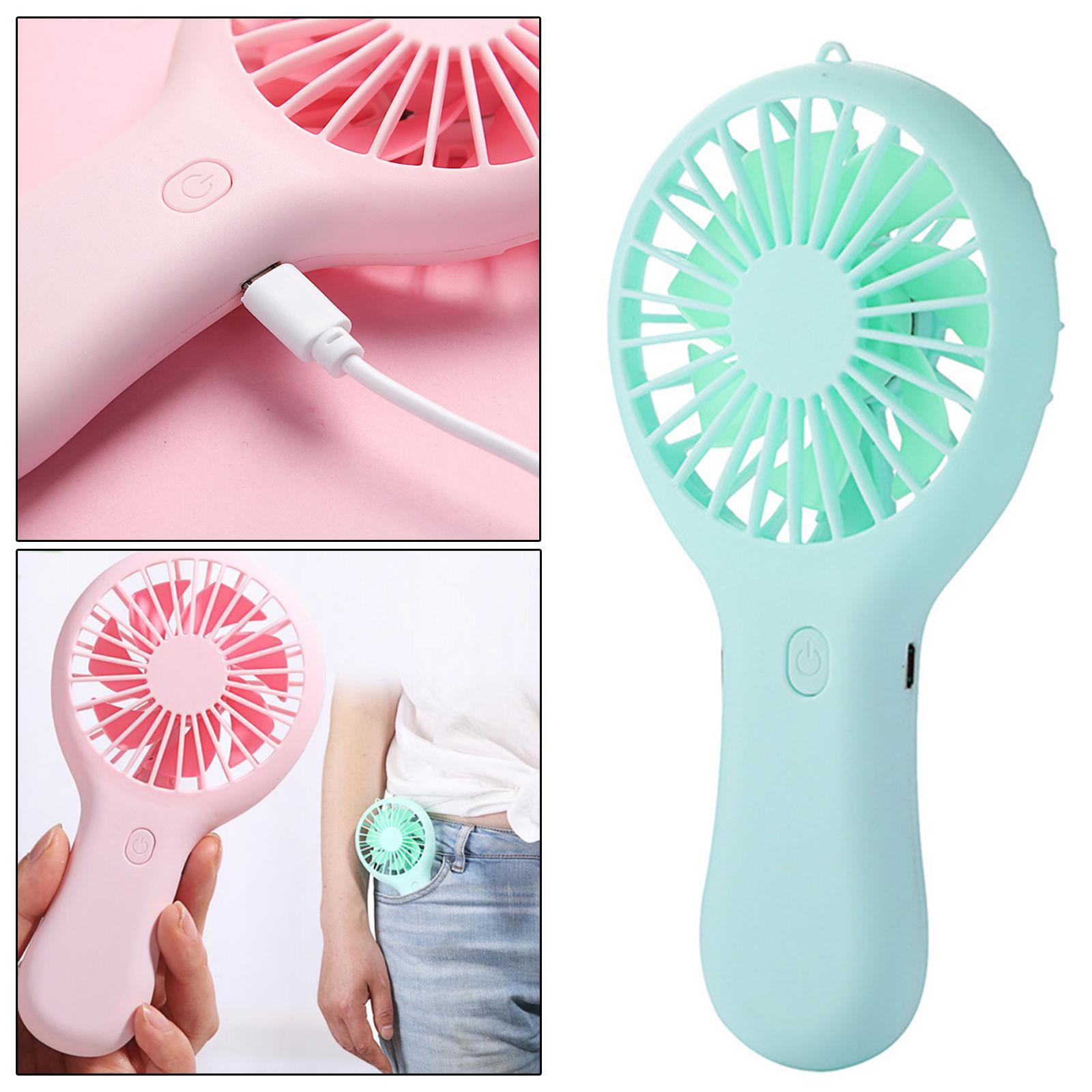 Portable Mini Handheld Fan USB Charging Mute for Camping Hiking White