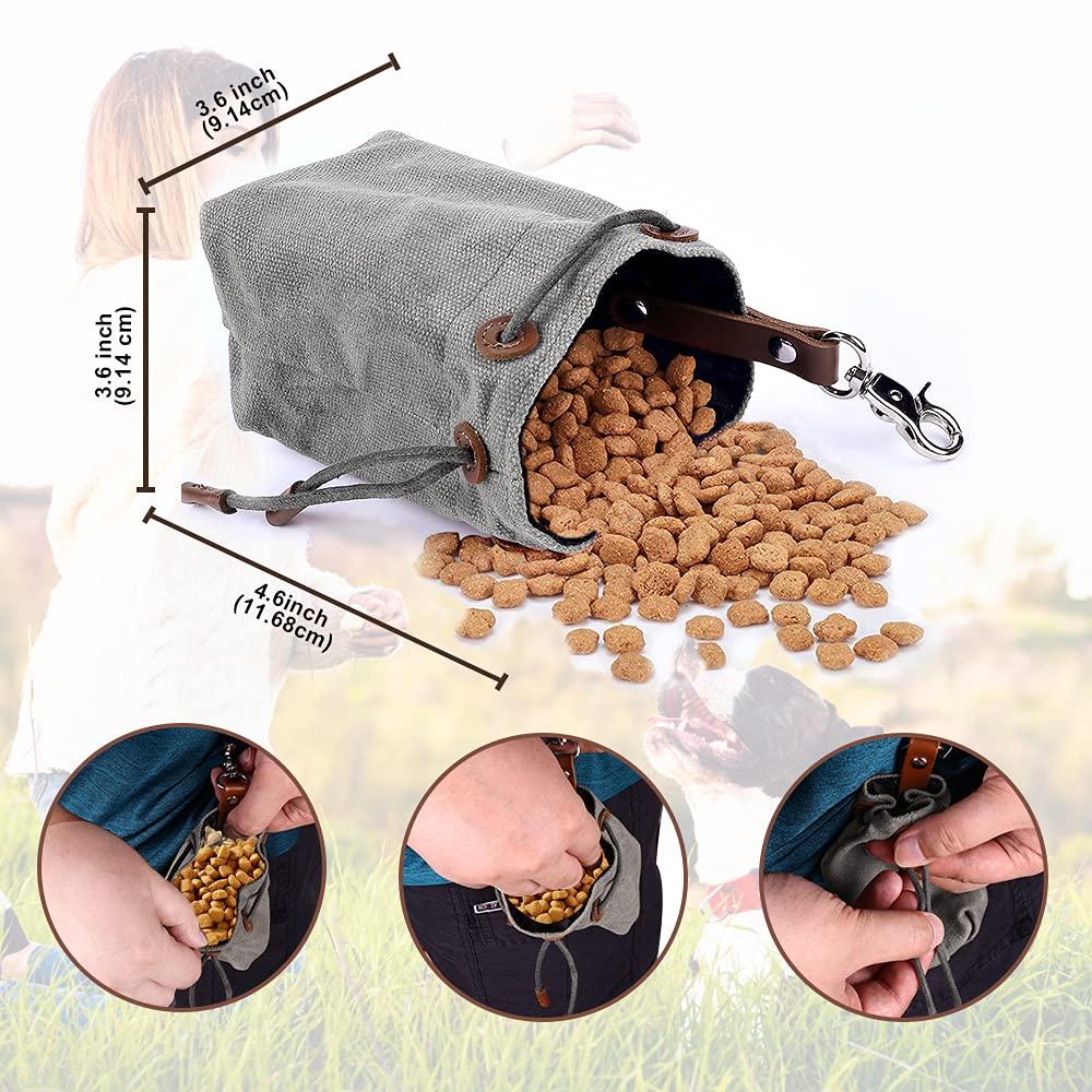 Vỏ sinh tử đối với chó, lưu trữ thức ăn để huấn luyện chó, thiết kế túi thu nhỏ với khóa, túi elecker cho chó tự do, màu xám