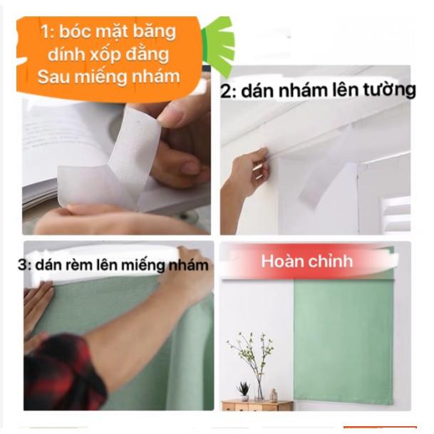 Rèm dán cửa không cần thanh treo che nắng, vải đẹp