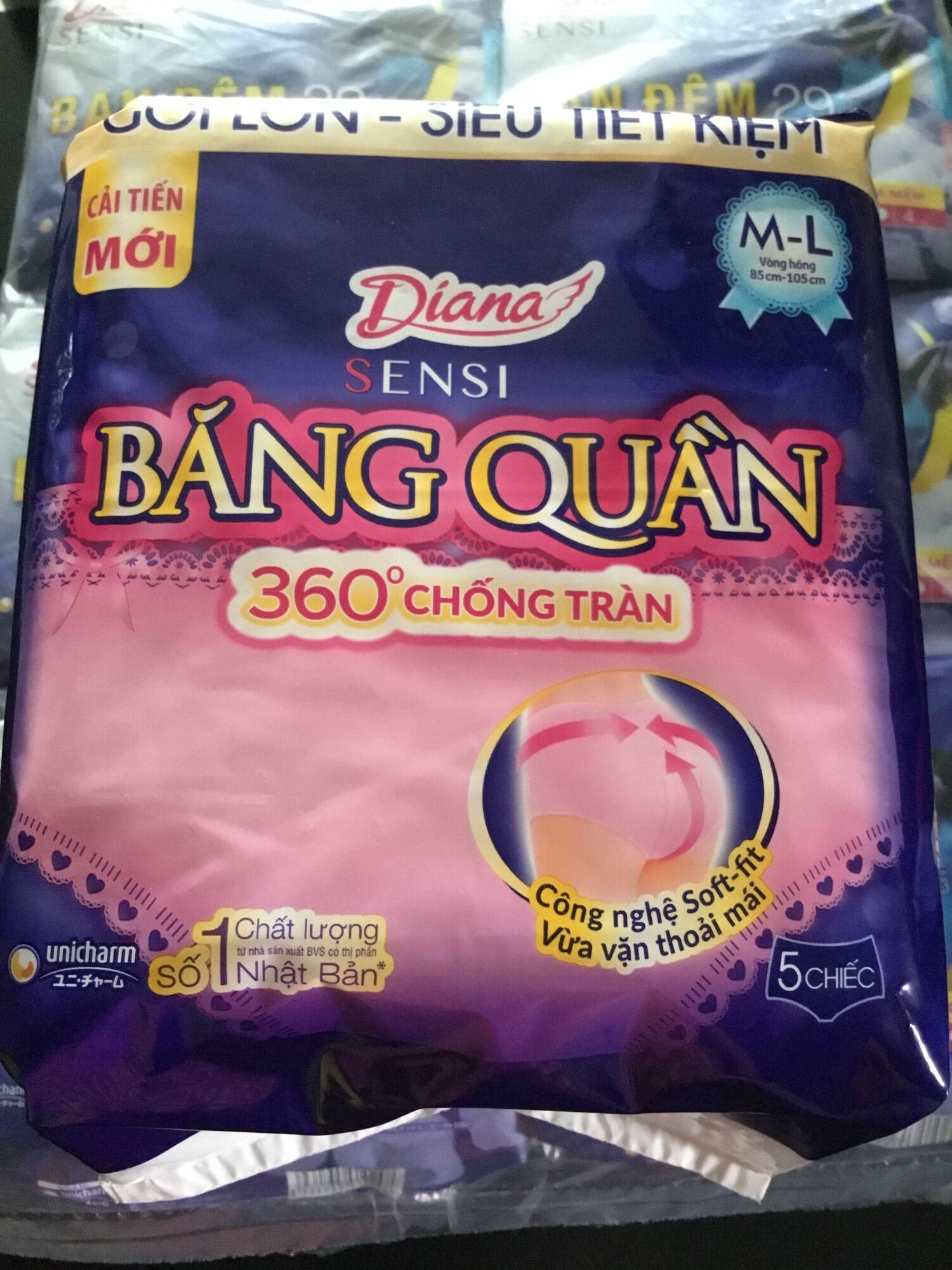 Sỉ (24 Gói) Nguyên Thùng Băng Vệ Sinh Diana Sensi Băng Quần size M-L (Diana Sensi Dạng Quần) Mỗi gói 5 miếng- HSD luôn mới