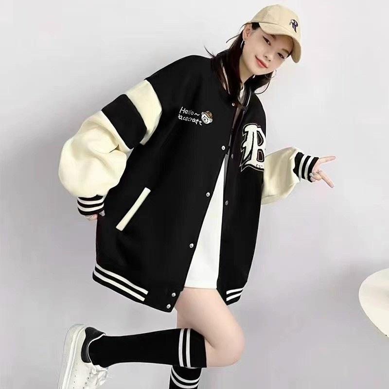 ÁO KHOÁC BOMBER NỮ HỌA TIẾT GẤU 87 XINH XINH SIÊU CUTE ĐẸP TINH TẾ GKM FASHION