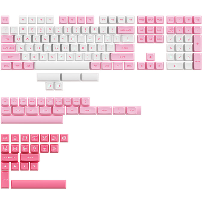 Nút Bàn Phím Cơ AKKO Keycap set - Prunus Lannesiana (ASA-low profile) - Hàng Chính Hãng