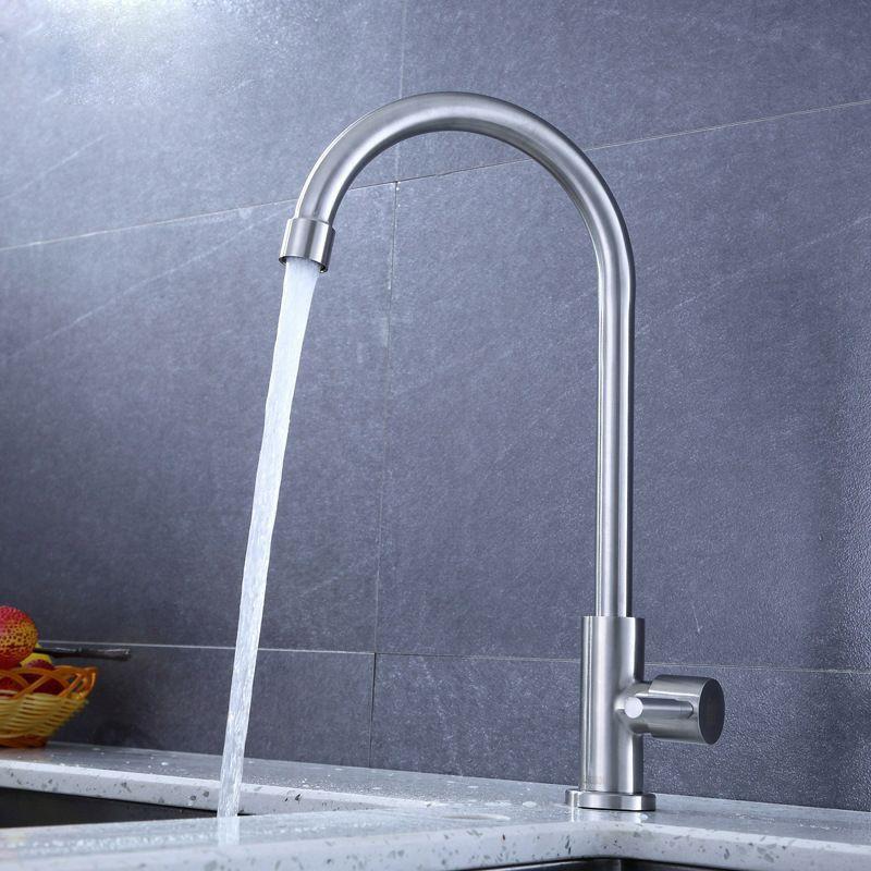 10 vòi chậu rửa bát lạnh inox 304 xước mờ