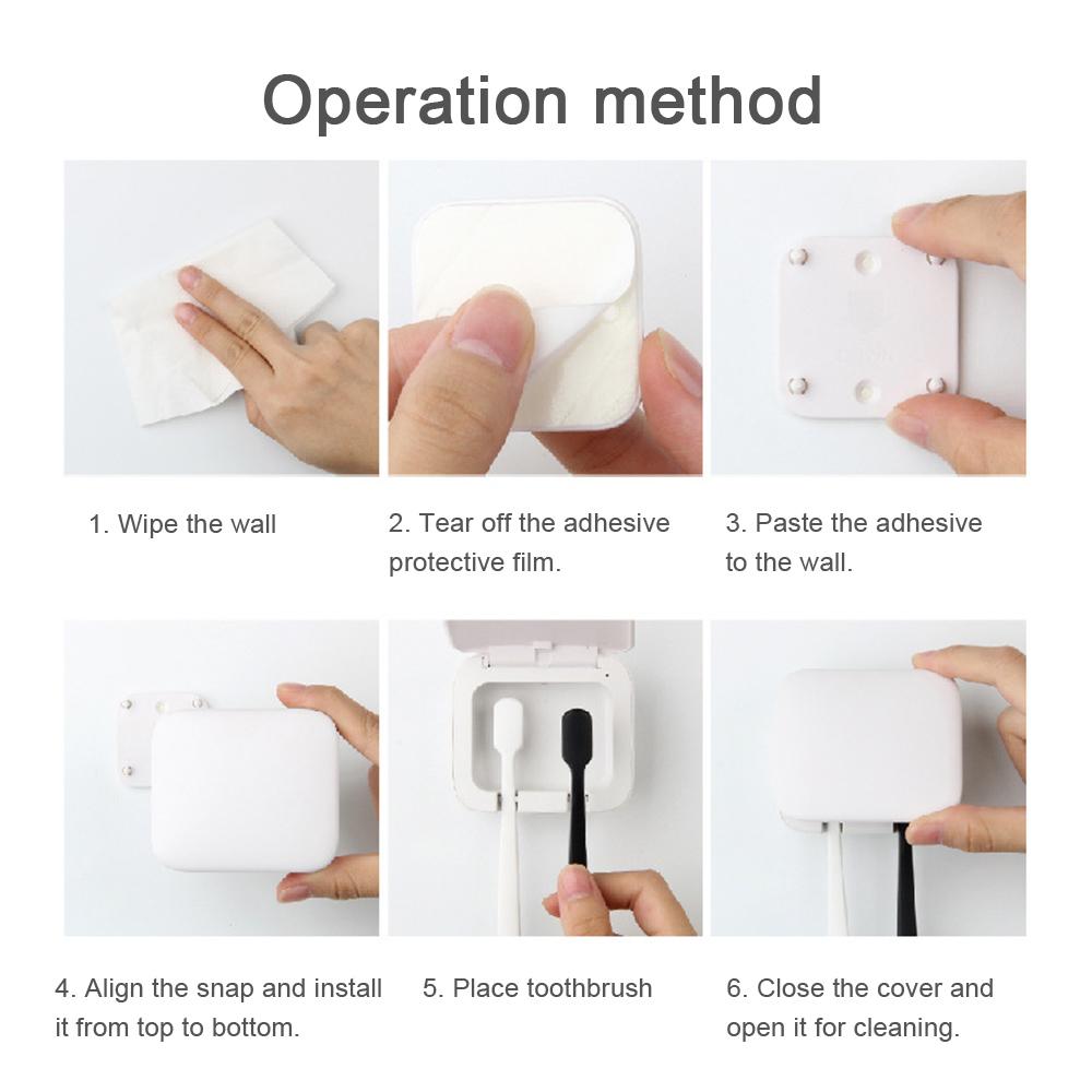Hộp tiệt trùng bàn chải đánh răng bằng tia UV Light, sạc USB, Giá đỡ bàn chải đánh răng