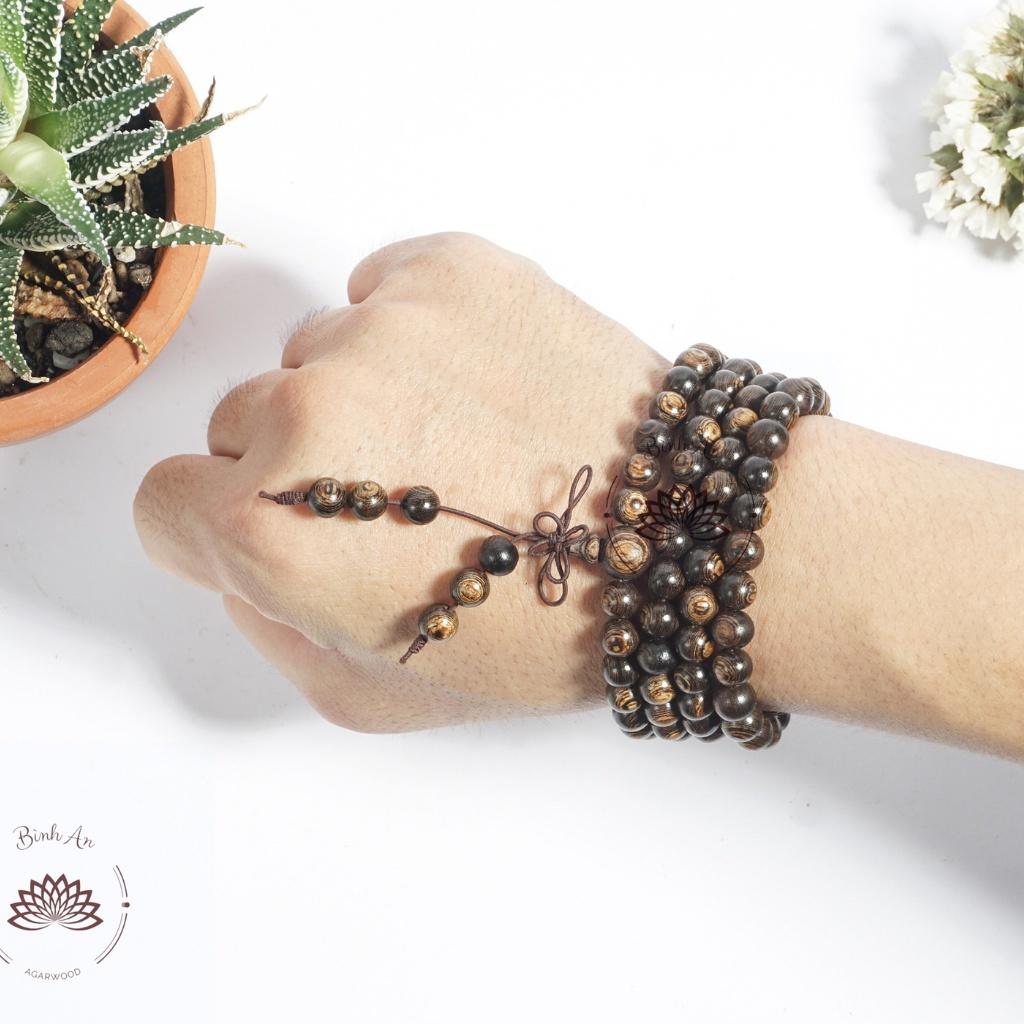 Vòng Tay Trầm Hương 108 Hạt Trầm Sánh Chìm Việt 4mm - Chuỗi Tràng Hạt - Vòng Phong Thủy- FREESHIP