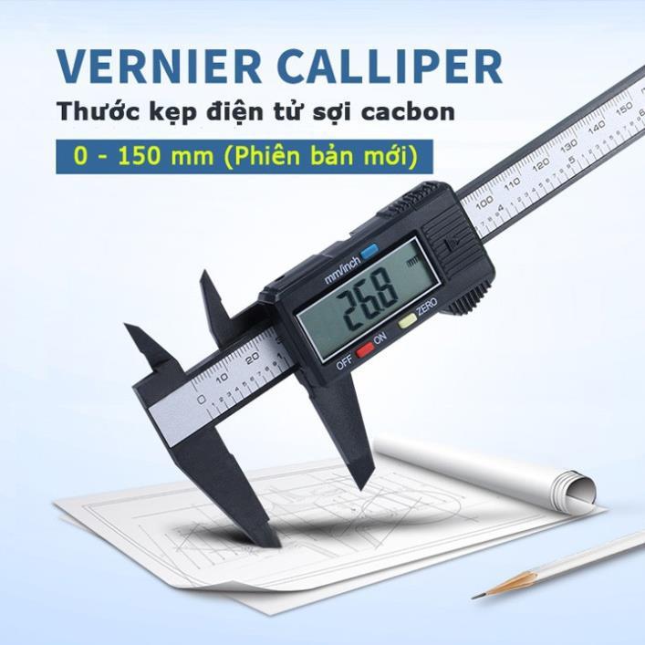 Thước kẹp điện tử 150mm - Thước cặp điện tử Cacbon