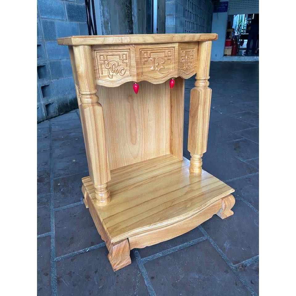 BÀN THỜ CAO CẤP , ĐỒ THƠ Bàn thờ thần tài ông địa cột vuông gỗ gõ đỏ 60 x 81cm