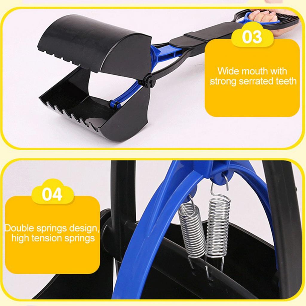 Dog Poop Scooper Pet Dog Cleaning Tools For Medium Dogs Cat Travel Blue