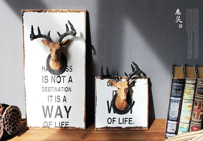 bảng gỗ đầu hươu