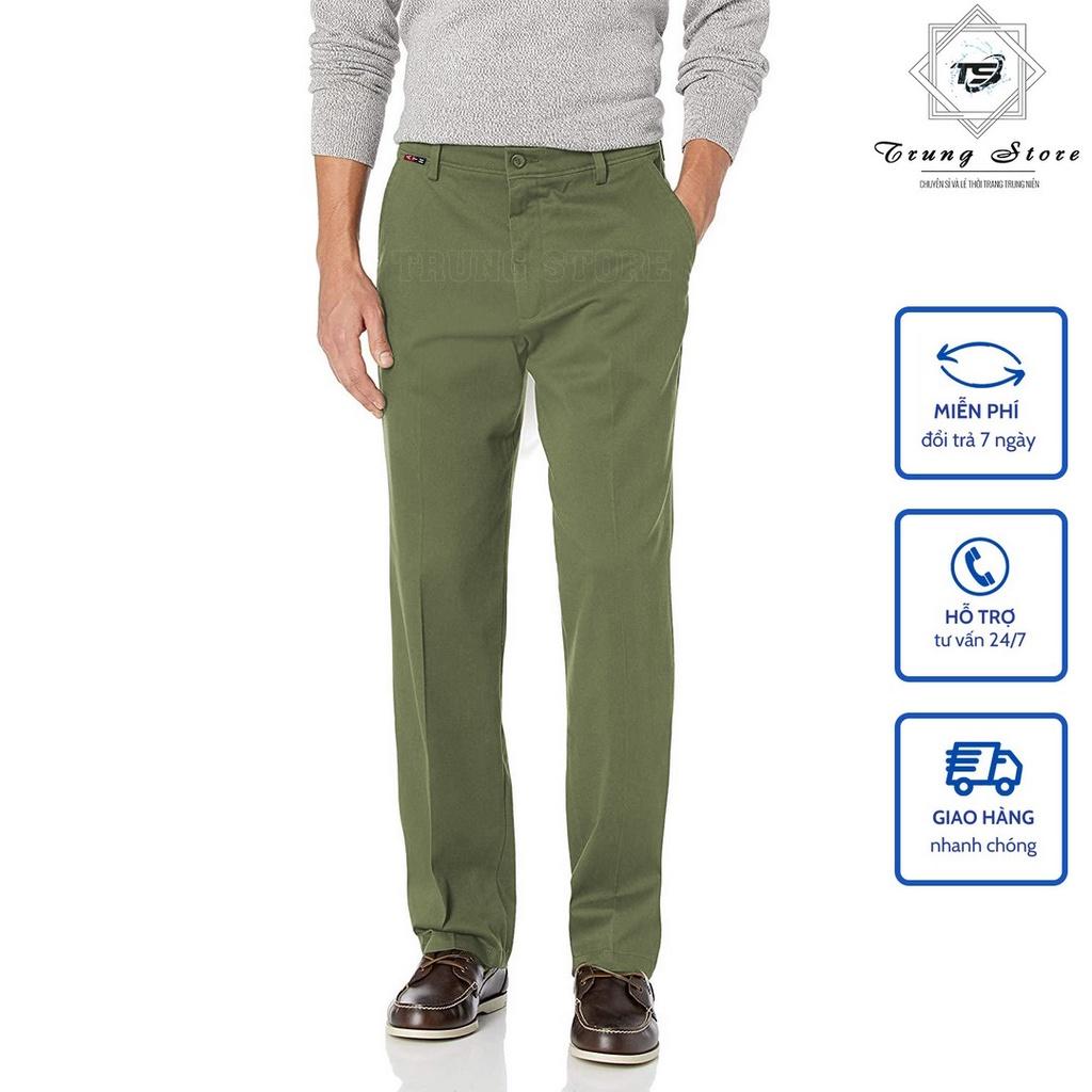 Quần Kaki Nam Trung Niên Hàng Cao Cấp Ống Suông Giá Xưởng, Vải Dày Form Đẹp, Chuẩn Đứng Dáng, Không Nhăn
