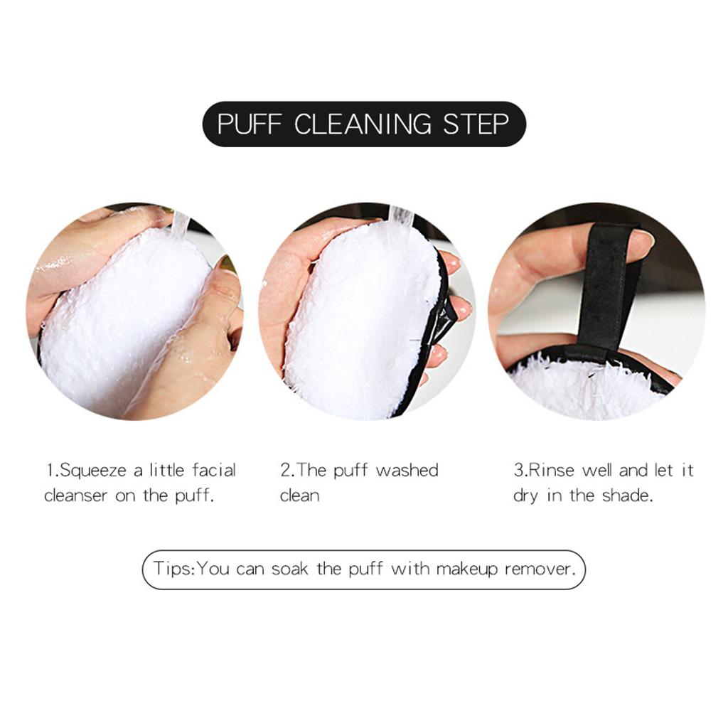 Set Of 5pcs Professional Makeup Removal Square Puffs, Face Makeup Removing Cleaning Puffs Pads