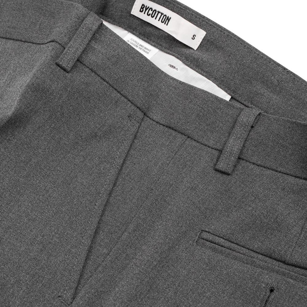 Quần Tây Dài Nam Màu Xám Đậm BY COTTON Dark Grey Basic Trouser