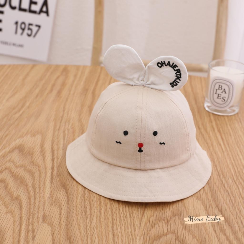 Mũ nón tai bèo, mũ bucket hình chuột con đính nơ dễ thương cho bé MH136 Mimo Baby