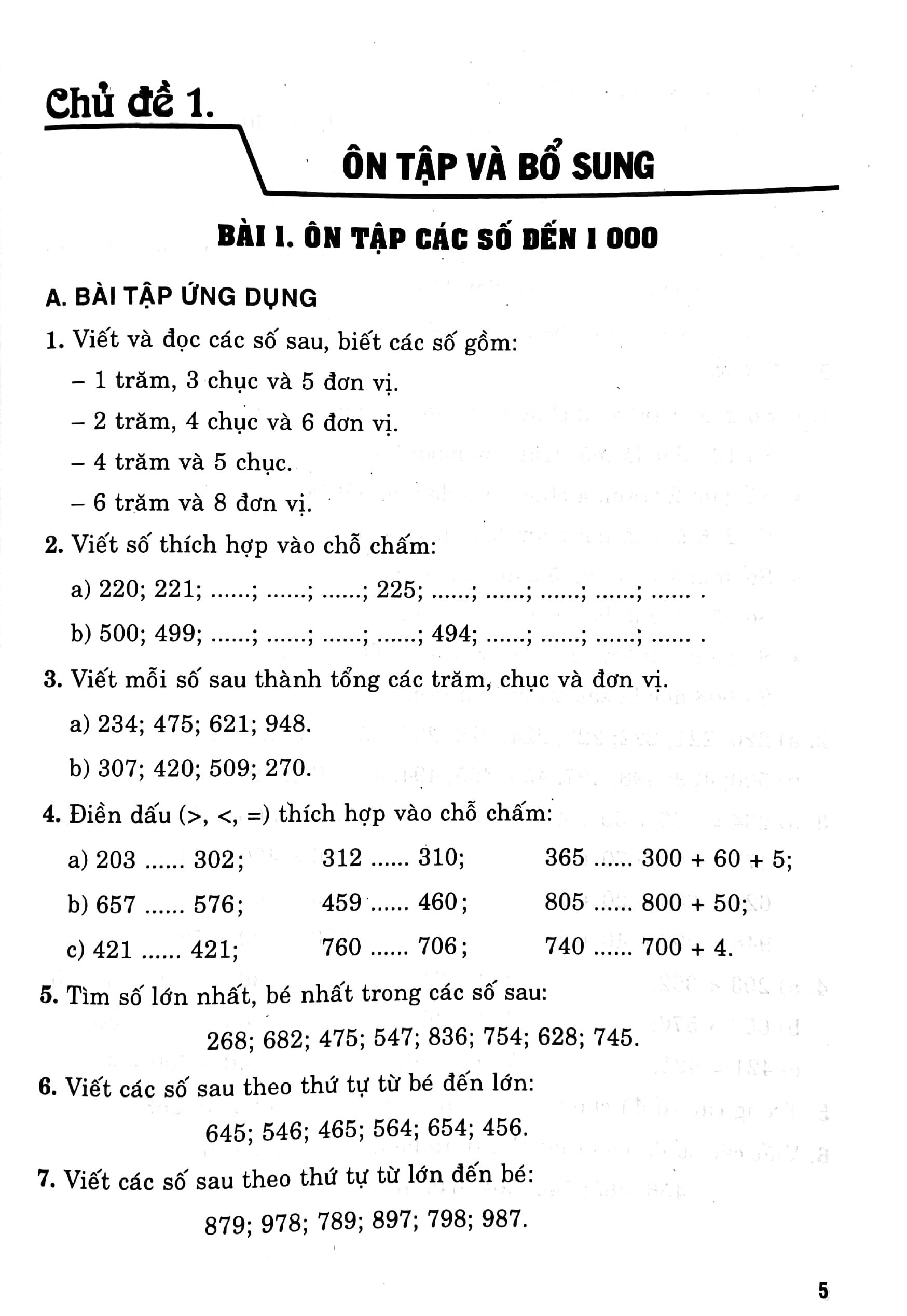 Bồi Dưỡng Toán Lớp 3 - Tập 1