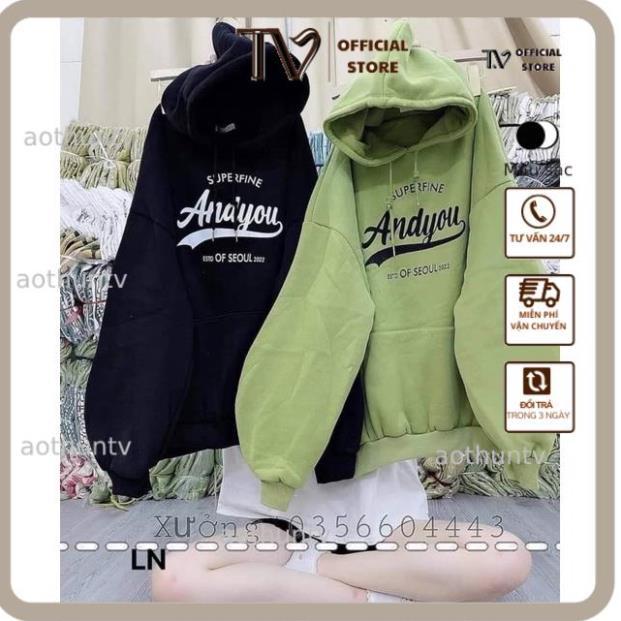 Áo Hoodie Nam Nữ Áo hoodie mũ 2 lớp Andyou DA6 Nỉ thu đông dày ấm