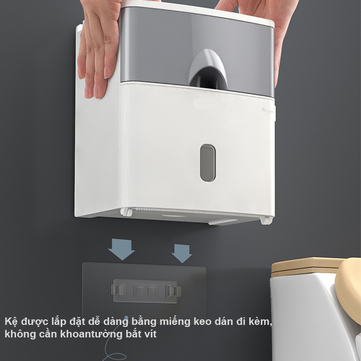 Hộp đựng giấy vệ sinh MENEN 2 ngăn cao cấp treo tường HD00013