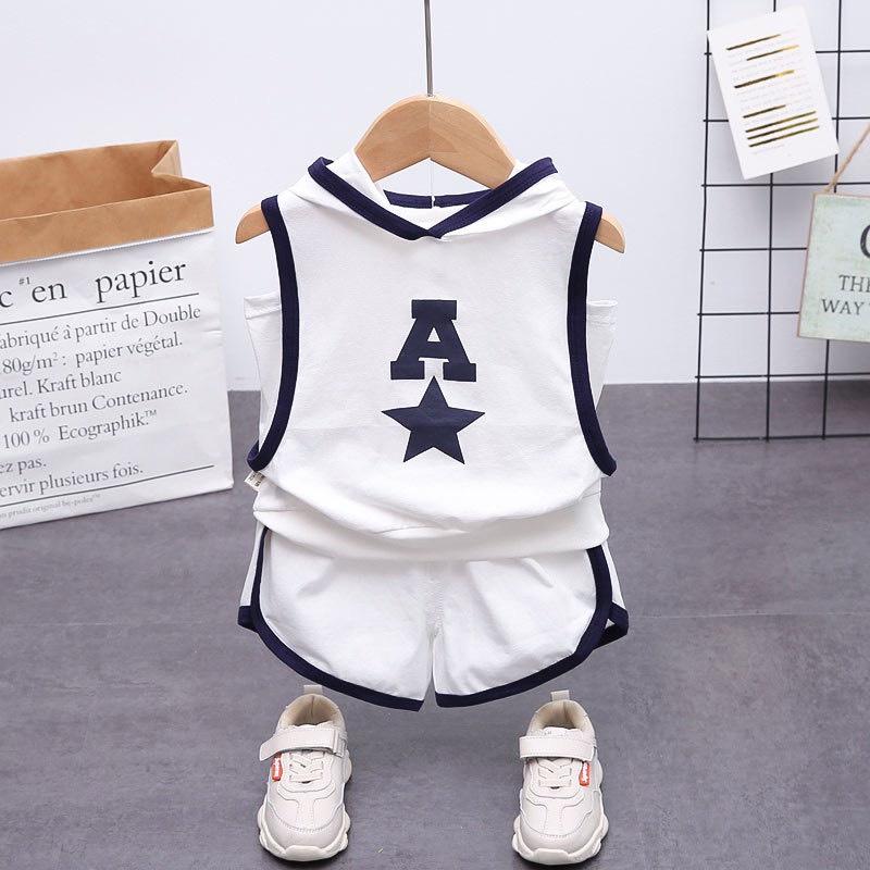Đồ Bộ Cho Bé Trai Bộ Sát Nách In Ngôi Sao Chất Cotton Cao Cấp