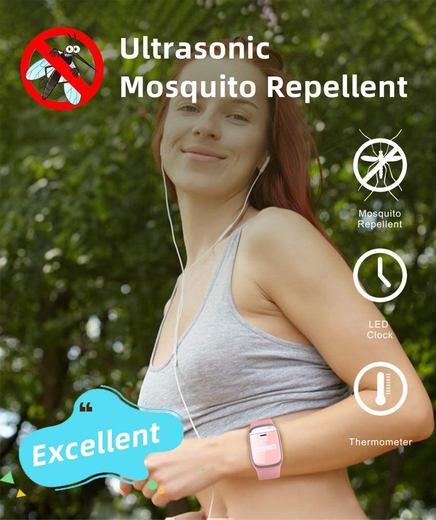 Vòng đeo tay đuổi muỗi kiêm đồng hồ thông minh cho bé Ultrasonic Mosquito Repellent Wristbands