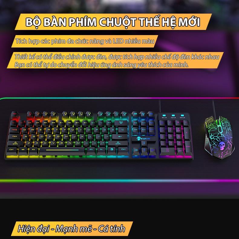 Bộ chuột bàn phím máy tính Coputa chuột bàn phím giả cơ Gaming có dây Full LED RGB T6