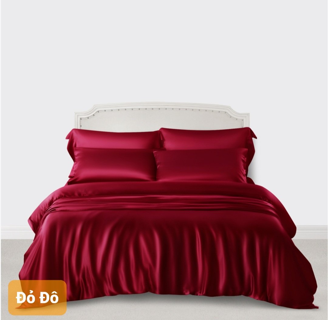 Trọn bộ chăn ga phi lụa Thái Tuấn loại 1 cực kì sang chảnh, đẹp, mịn, mát - NEMTOTBEDDING