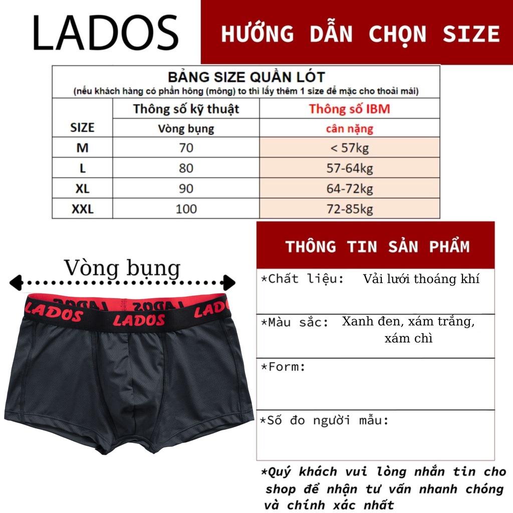 Combo 3 Quần lót boxer vải lưới co giãn thoáng mát LADOS - 4117 form chuẩn, thấm hút