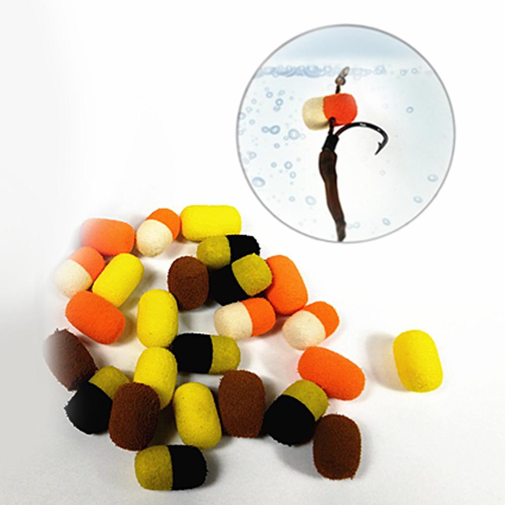 2-7pack 15Pcs/Box Round Floating Fishing Beads Boilies Carp Bait Bead Orange and