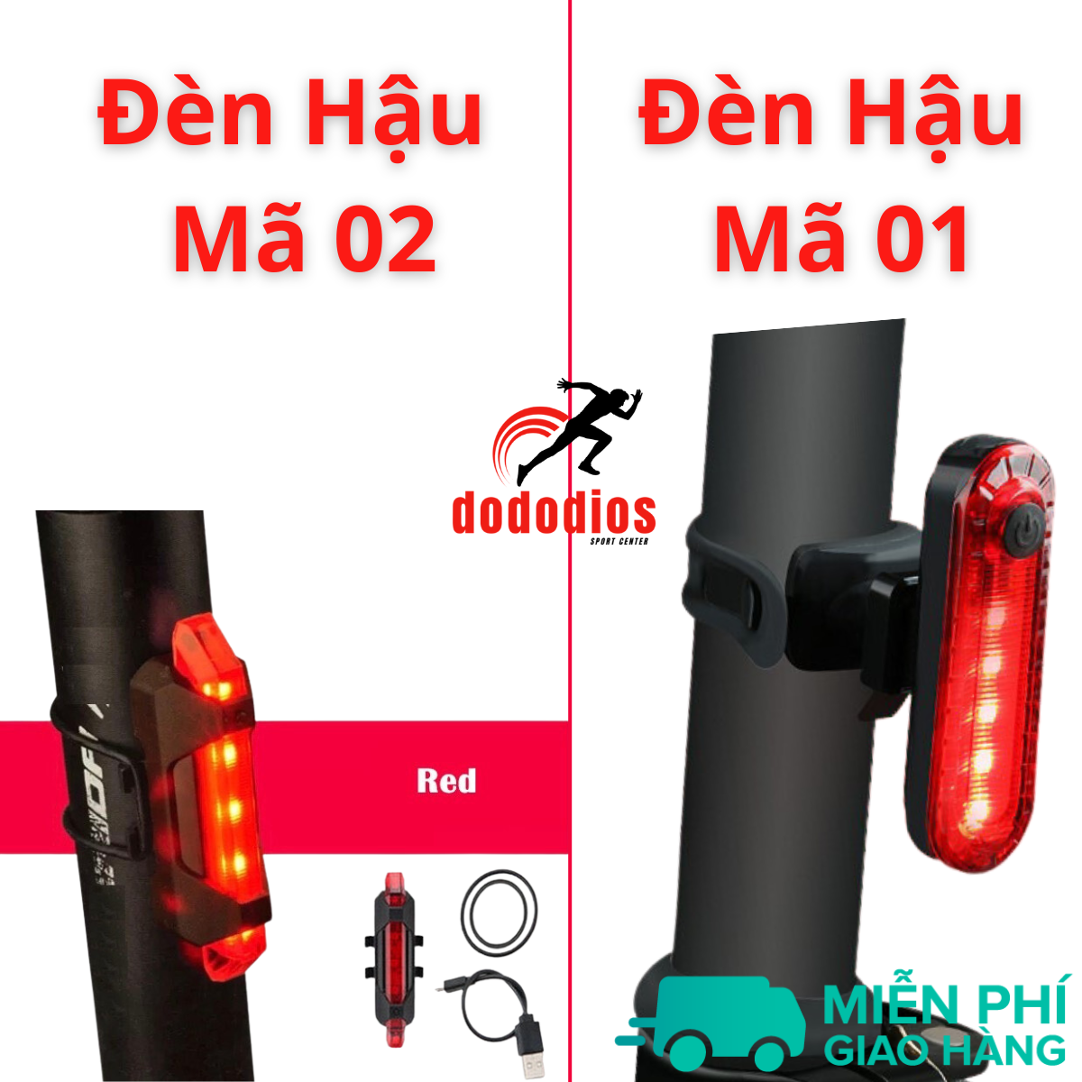 combo Đèn xe đạp thể thao siêu sáng có còi pin sạc chống nước + Đèn chiếu hậu cảnh báo TẶNG 2 ĐÈN GẮN VAN XE