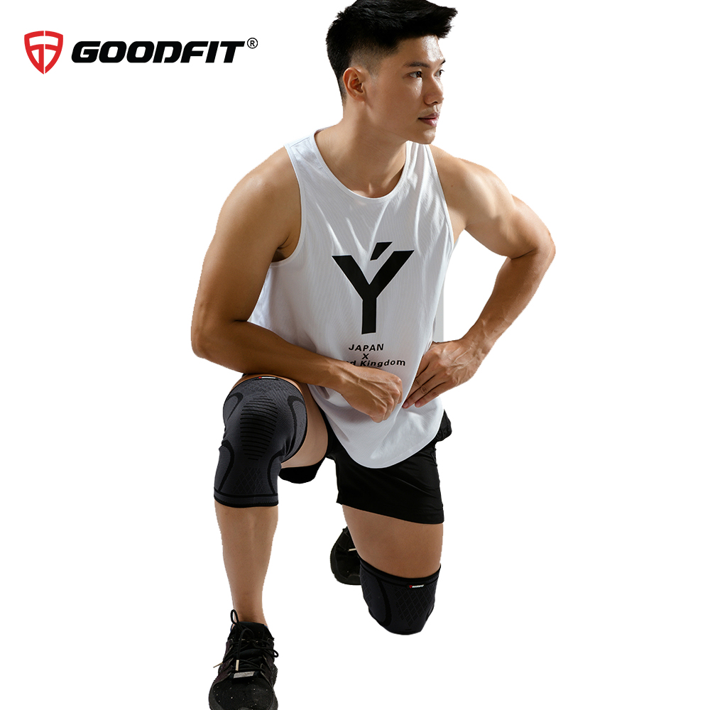 Bó gối thể thao, băng đầu gối, băng bảo vệ đầu gối tập gym GoodFit co giãn 4 chiều, dệt 3D dày dặn GF518K