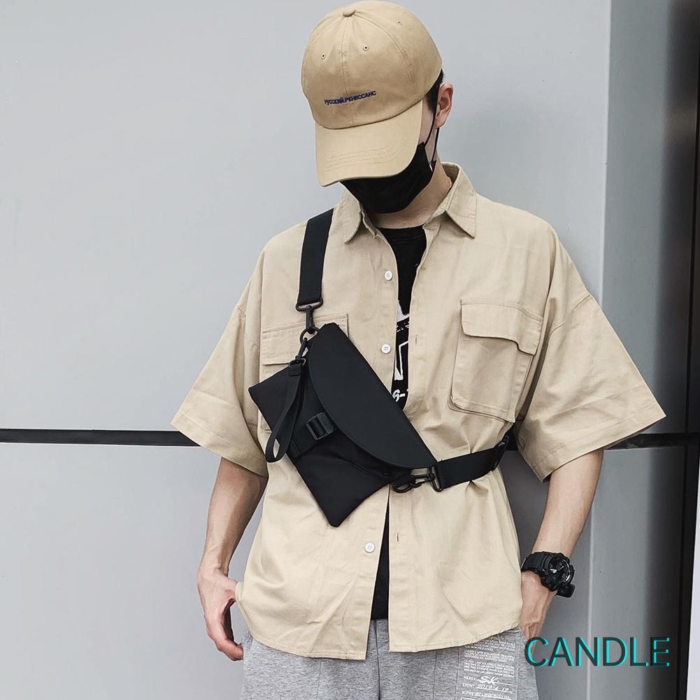 Túi Đeo Trước Ngực Chất Nylon Màu Trơn Cho Nam Và Nữ