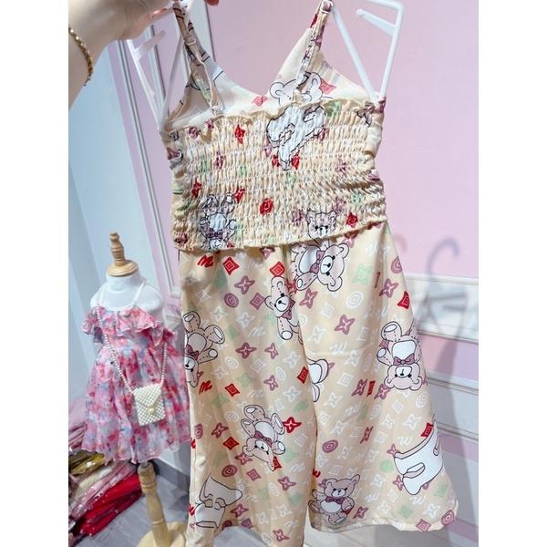 Sét đồ bé gái, set bé gái mẫu gấu quần ống rộng thời trang VyVy Kids Fashion