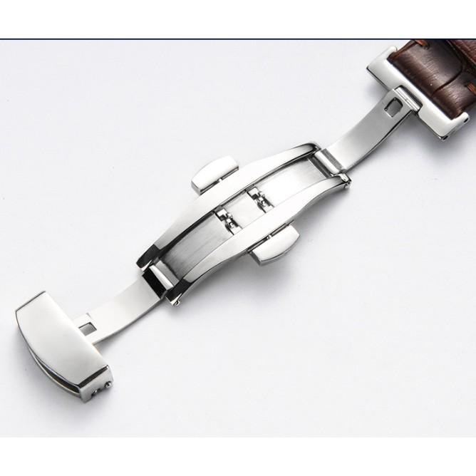 DÂY DA ĐỒNG HỒ DA BÒ KHÓA BƯỚM CAO CẤP 316L