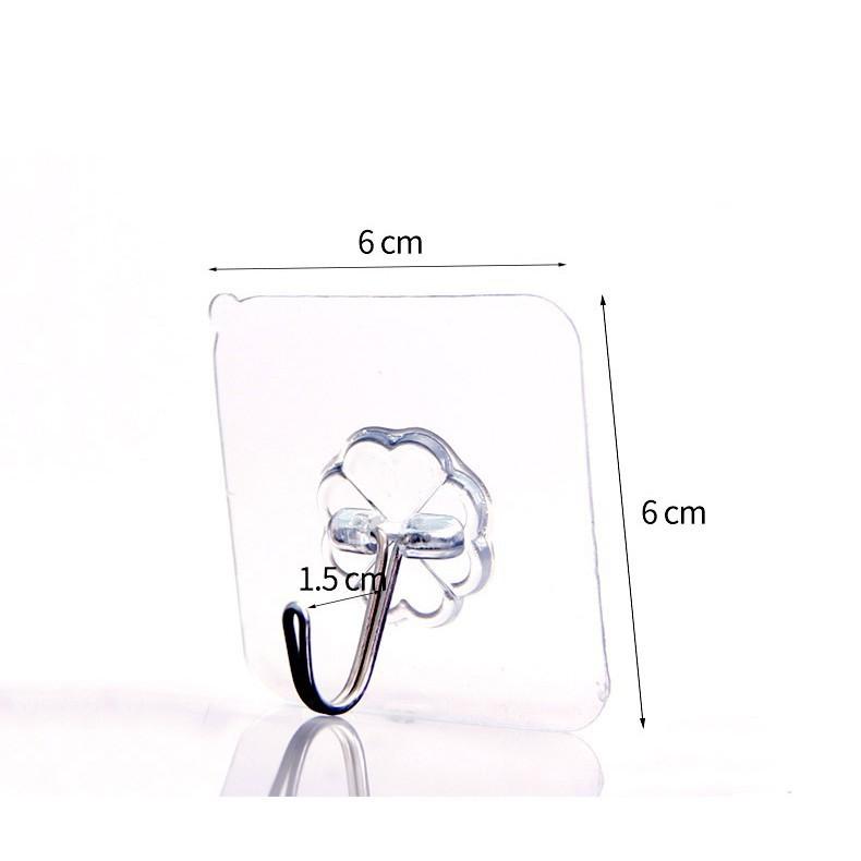 Set 10 móc dán tường trong suốt siêu dính