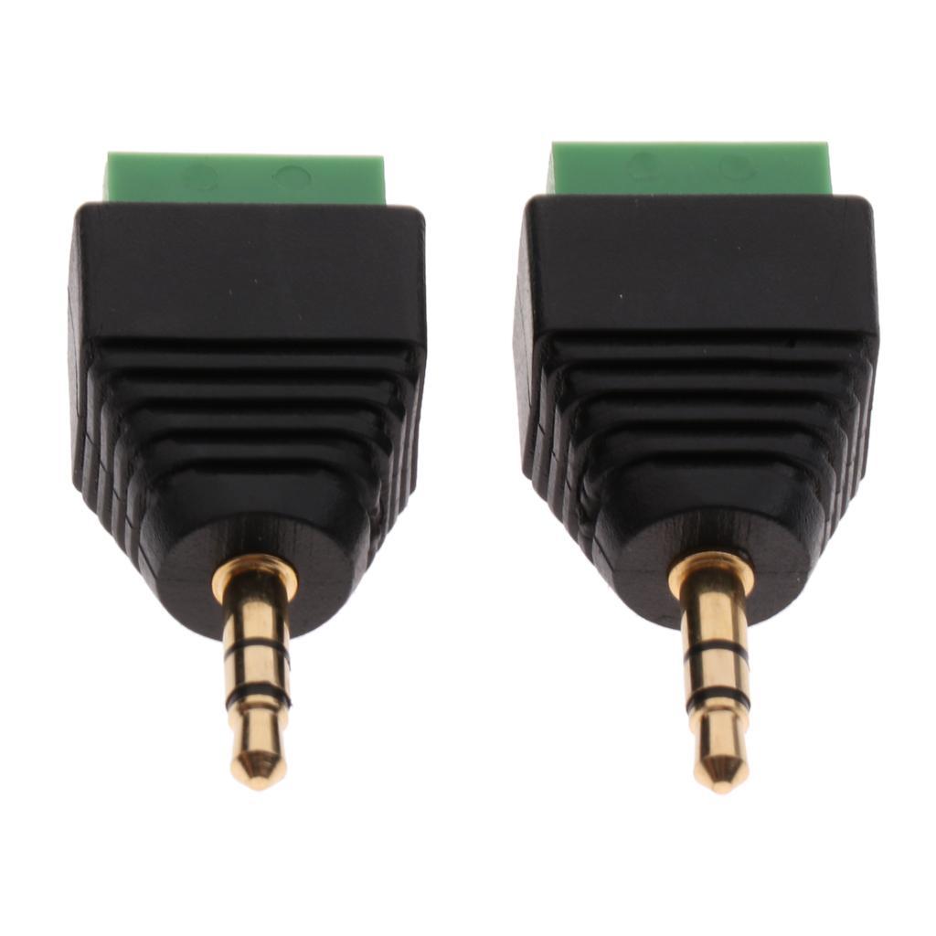 2.5mm Stereo Male Plug To AV Screw Video Terminal AV Cable Connector Adapter
