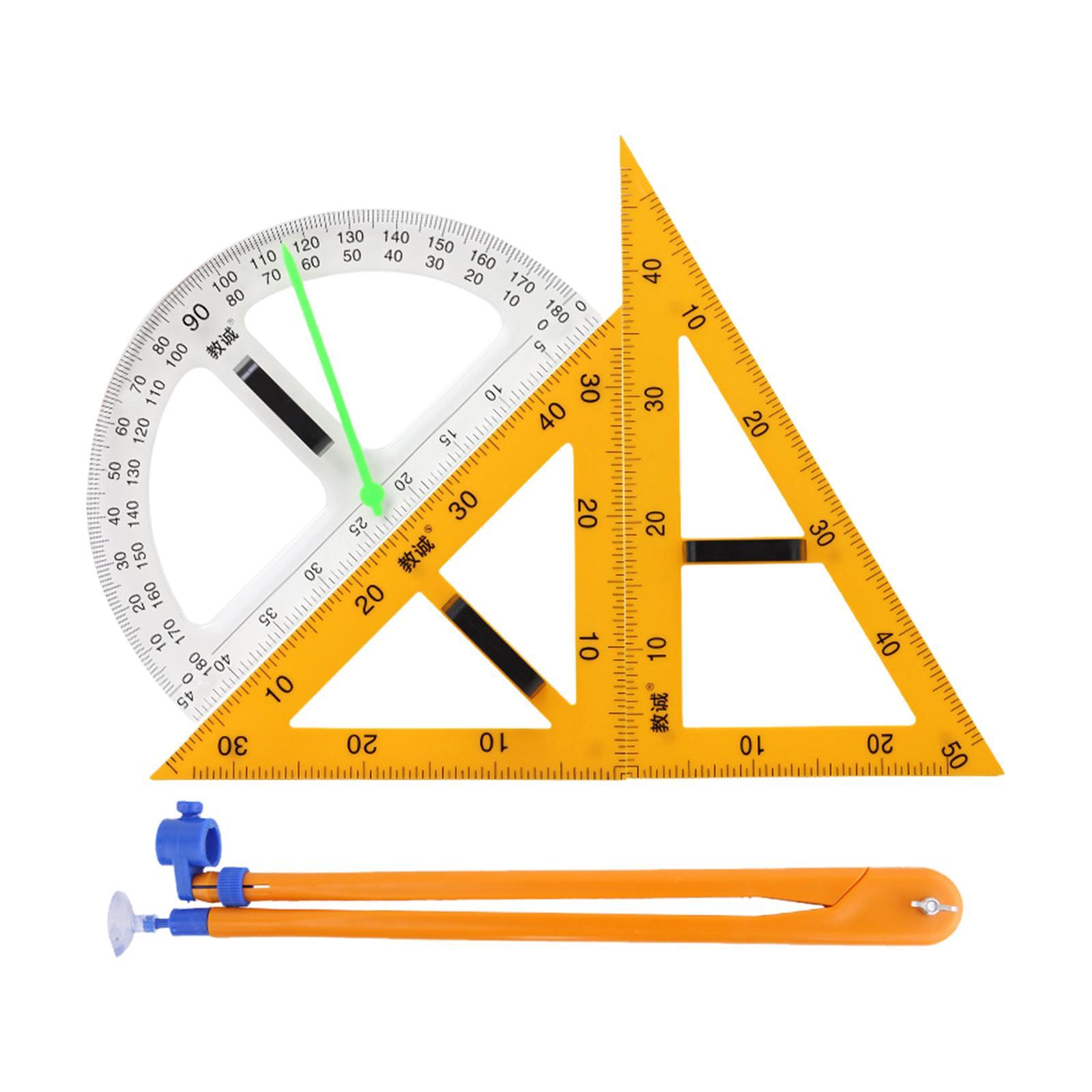 4x Math Geometry Rulers Triangle Large Drafting