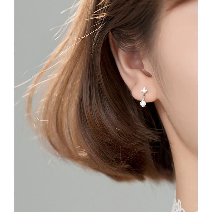 Bông tai đính hạt đá rơi