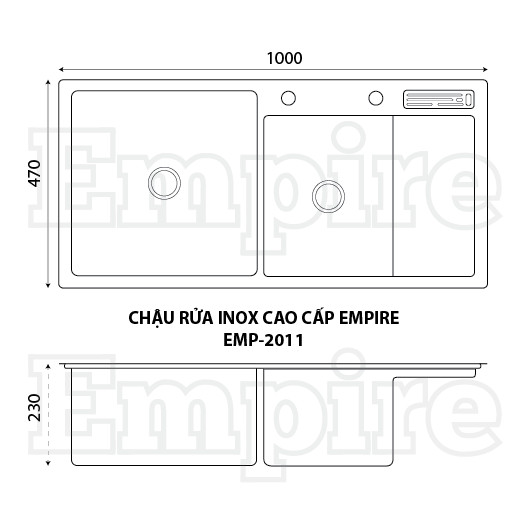 Chậu rửa Inox 3001A