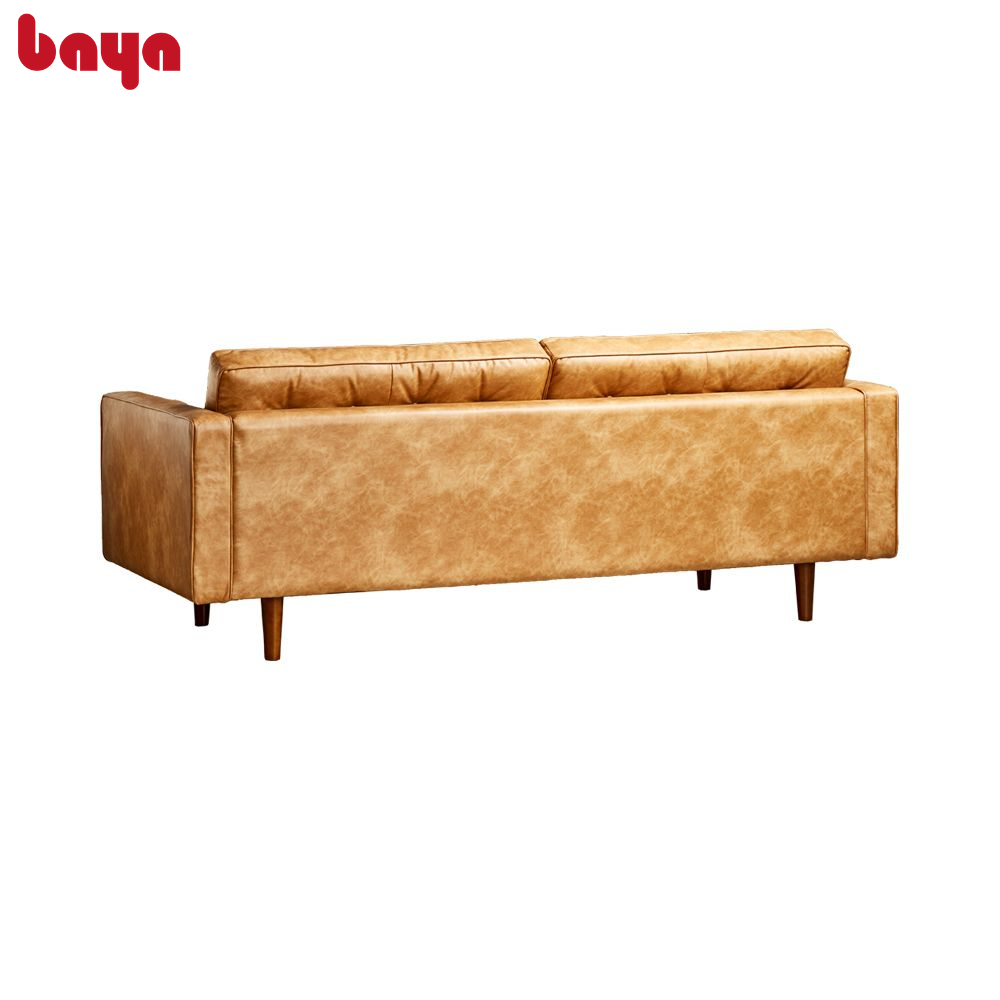 Sofa Phòng Khách Phong Cách Cận Hiện Đại BAYA CHESTER Thiết Kế Đệm Ngồi Cấu Tạo Từ Lò Xo Với Vỏ Bọc Từ Vải Giả Da Êm Ái, Thoải Mái Và Khung Ghế Được Làm Từ Gỗ Đặc Độ Bền Cao 5298