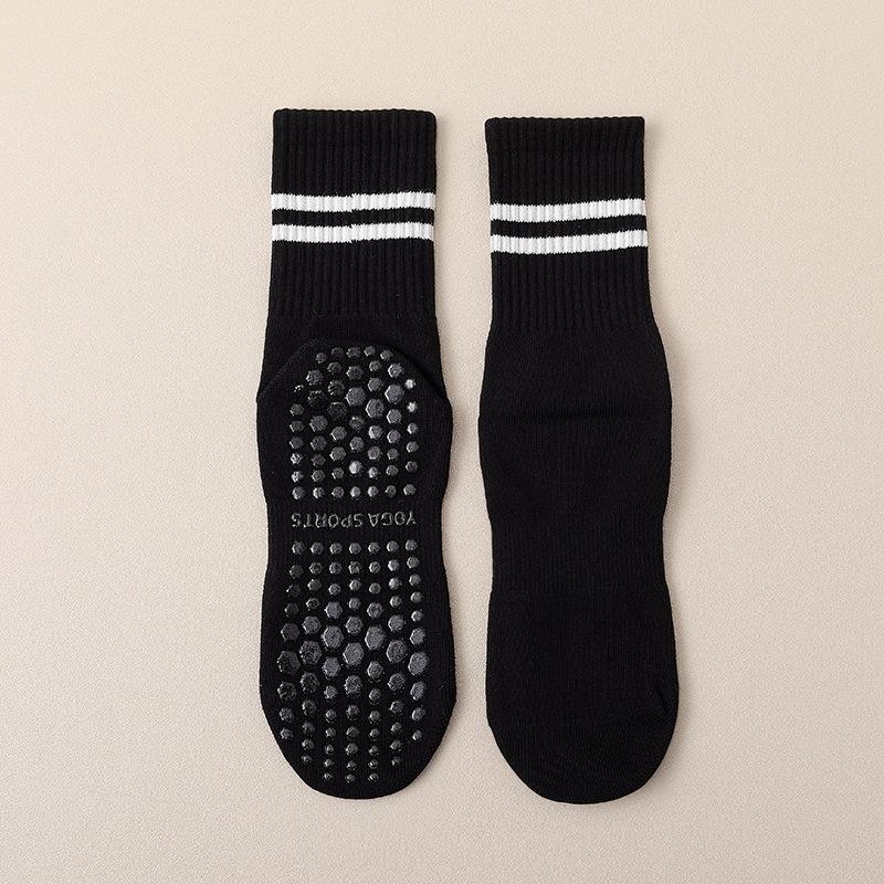 1 cặp vớ yoga chống trượt silicon chuyên nghiệp chuyên nghiệp Color: Dark Gray Size: EUR 34-39