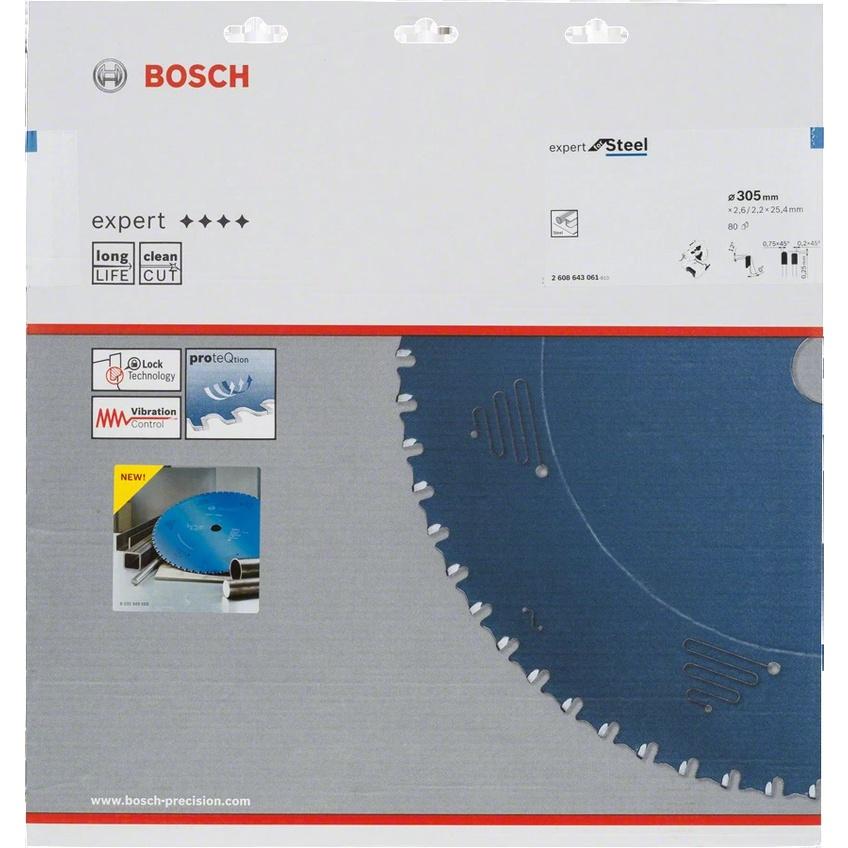 Lưỡi cưa thép hợp kim Bosch EU range (305*25.4*2.6/2.2 T60) 2608643060 cho máy GCD12JL LC1230 - Chính Hãng