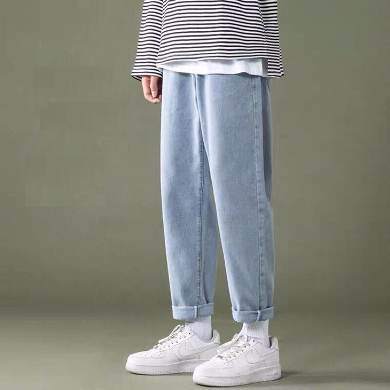 Quần jean Baggy ống suông, rộng nam, nữ TR01 hottrend hàn quốc 2021